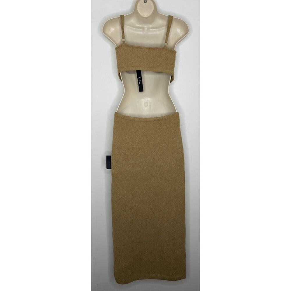 Lulus The Way I Feel Tan Cutout Midi Sweater Dress Size Large NWT - Picture 6 of 7